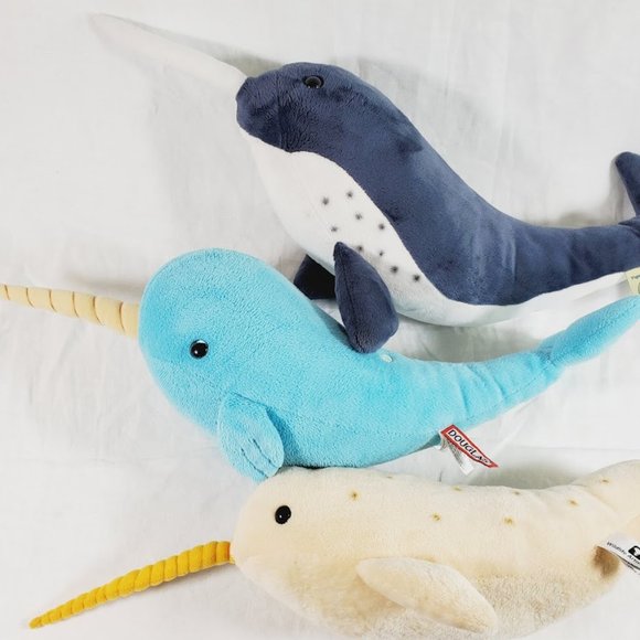 Lot of 3 Plush Narwhals Stuffed Animals Toy Ocean Sea Life - Picture 2 of 4